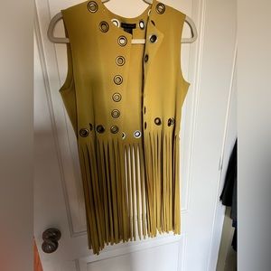 Eva Varro grommet fringe vest, Large